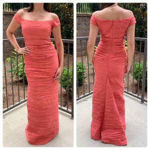 Orange Ruched Gown